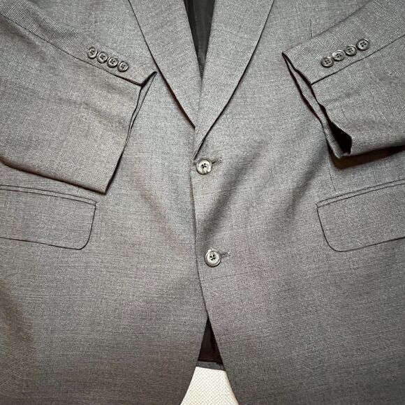 Vintage Burberrys Wool Blazer Men’s 46R | Gray Check Classic Fit Jacket - Picture 9 of 14